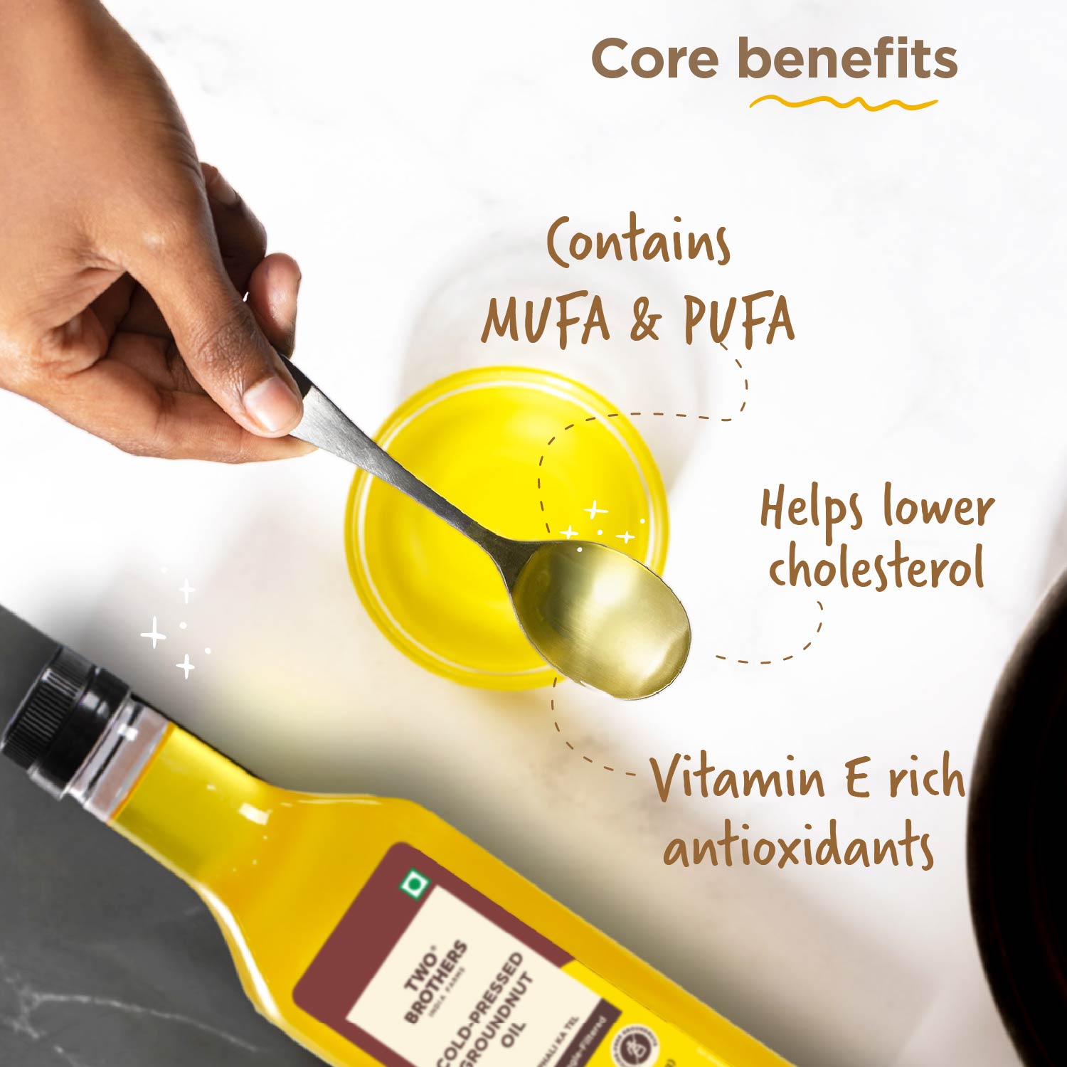 Groundnut Oil, Cold-Pressed, Single-filtered