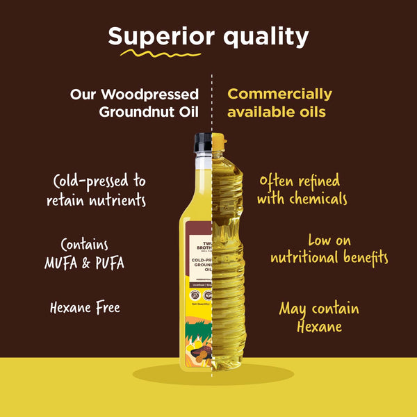Groundnut Oil, Cold-Pressed, Single-filtered
