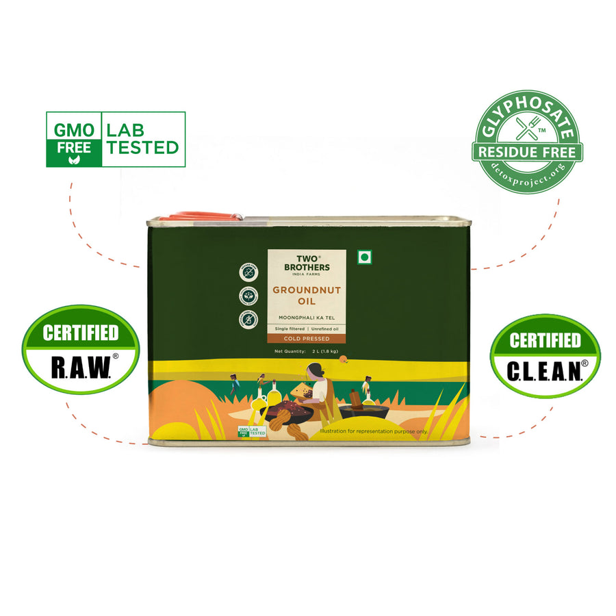 Groundnut Oil, Cold-Pressed, Single-filtered