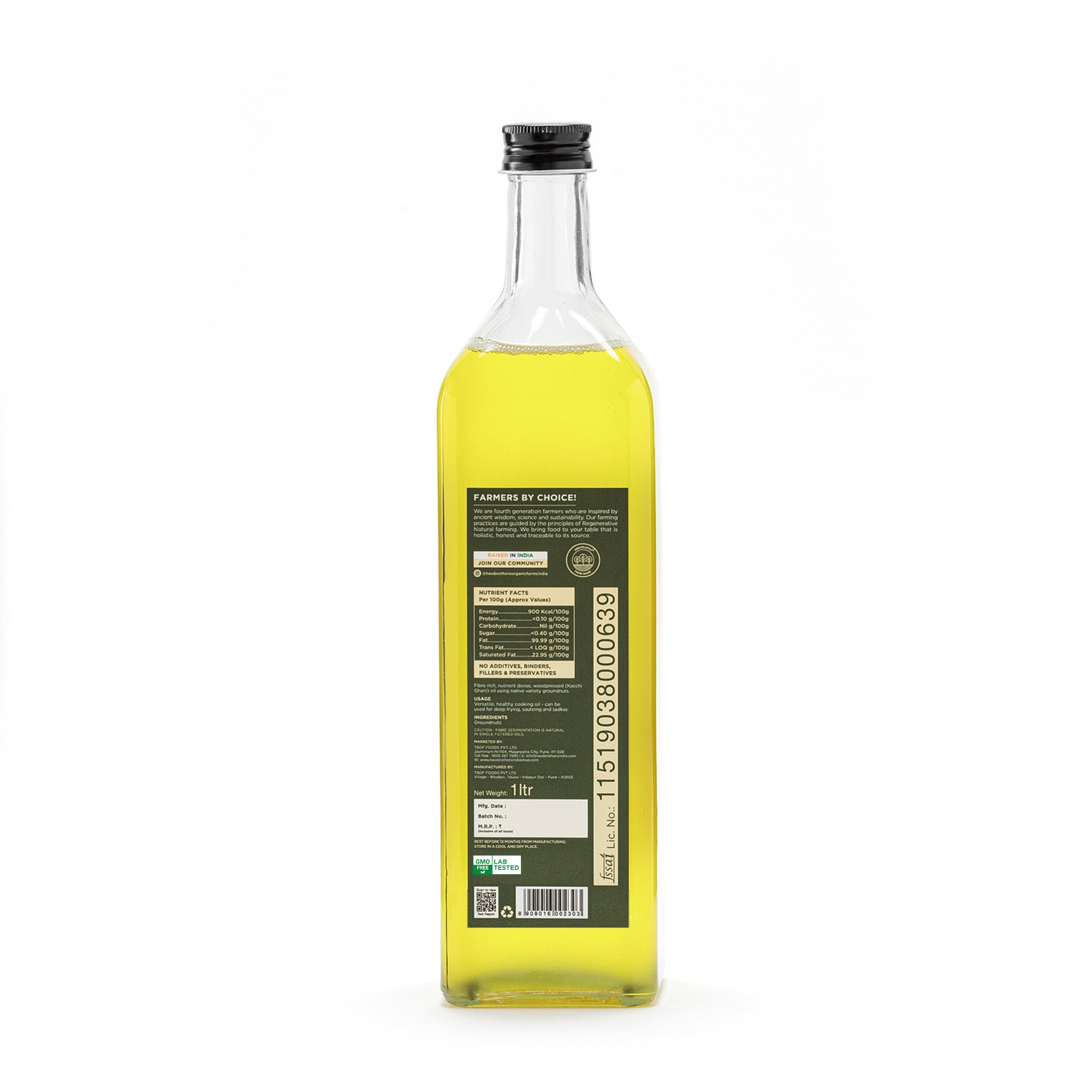 Groundnut Oil, Wood-Pressed, Single-filtered