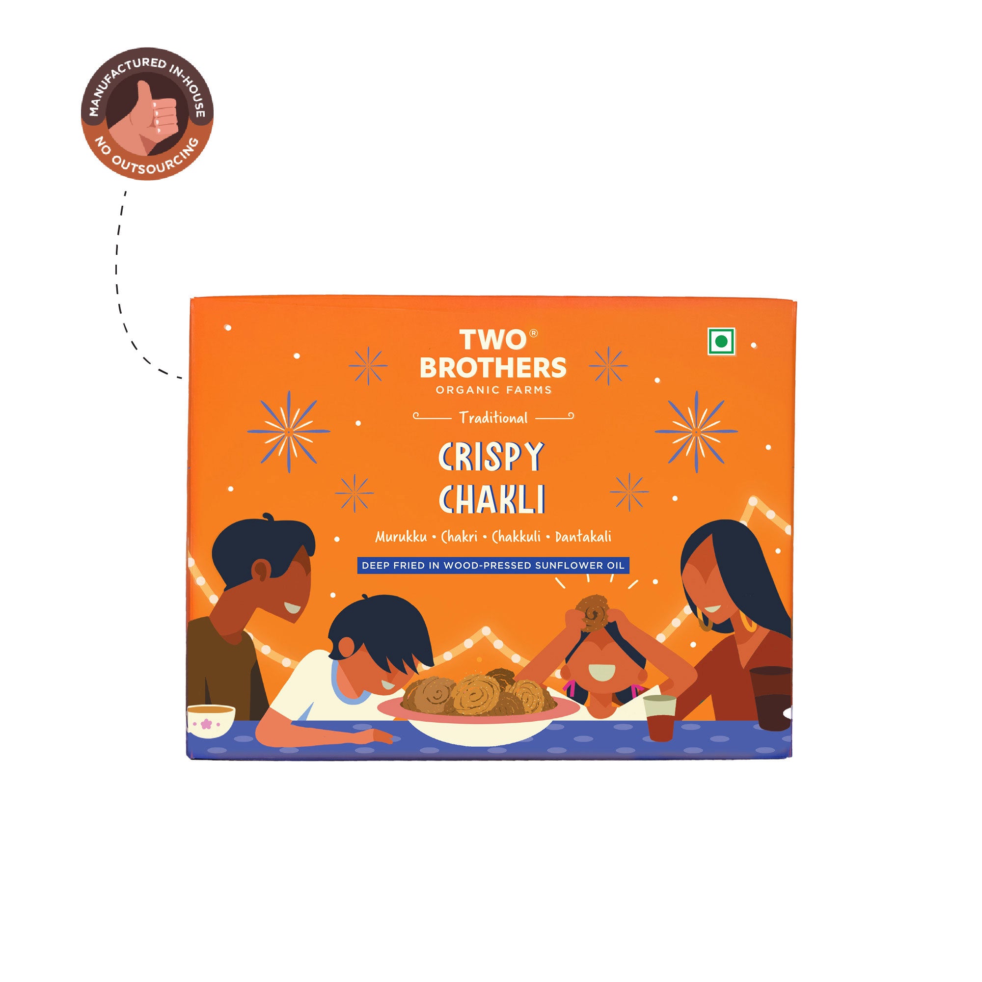 Traditional Crispy Chakli |  Deep fried in Wood-pressed Sunflower Oil