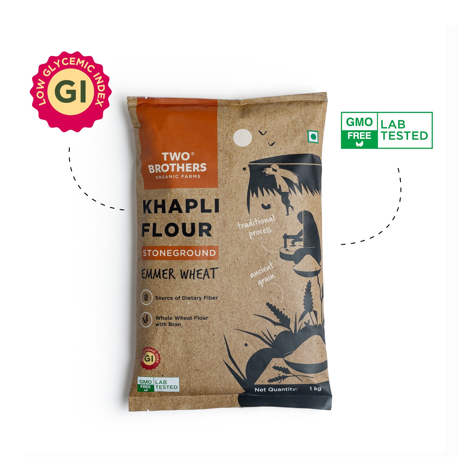 Khapli Wheat Atta (Emmer Wheat Flour) Atta Stone Ground