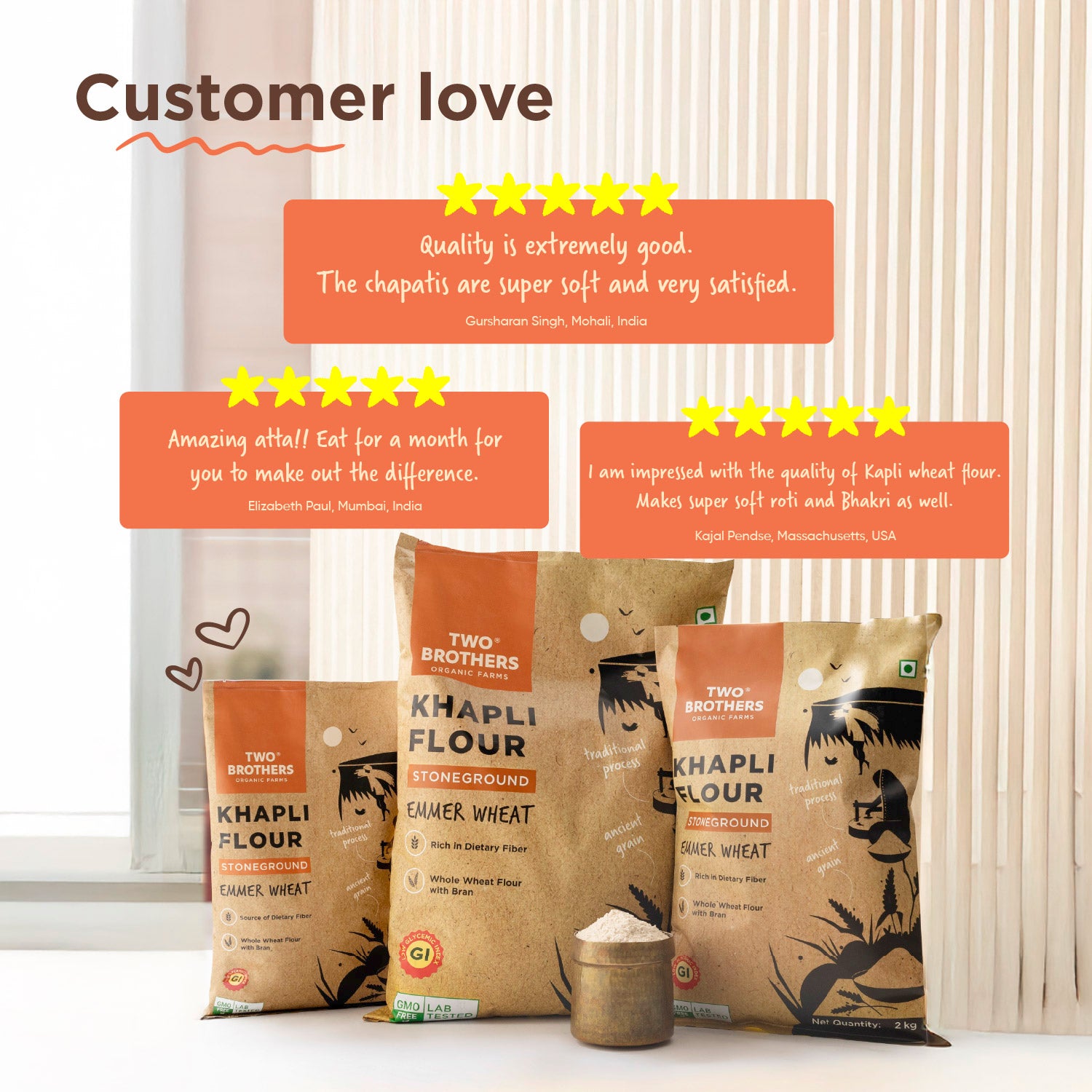 Khapli Wheat Atta (Emmer Wheat Flour) Atta Stone Ground