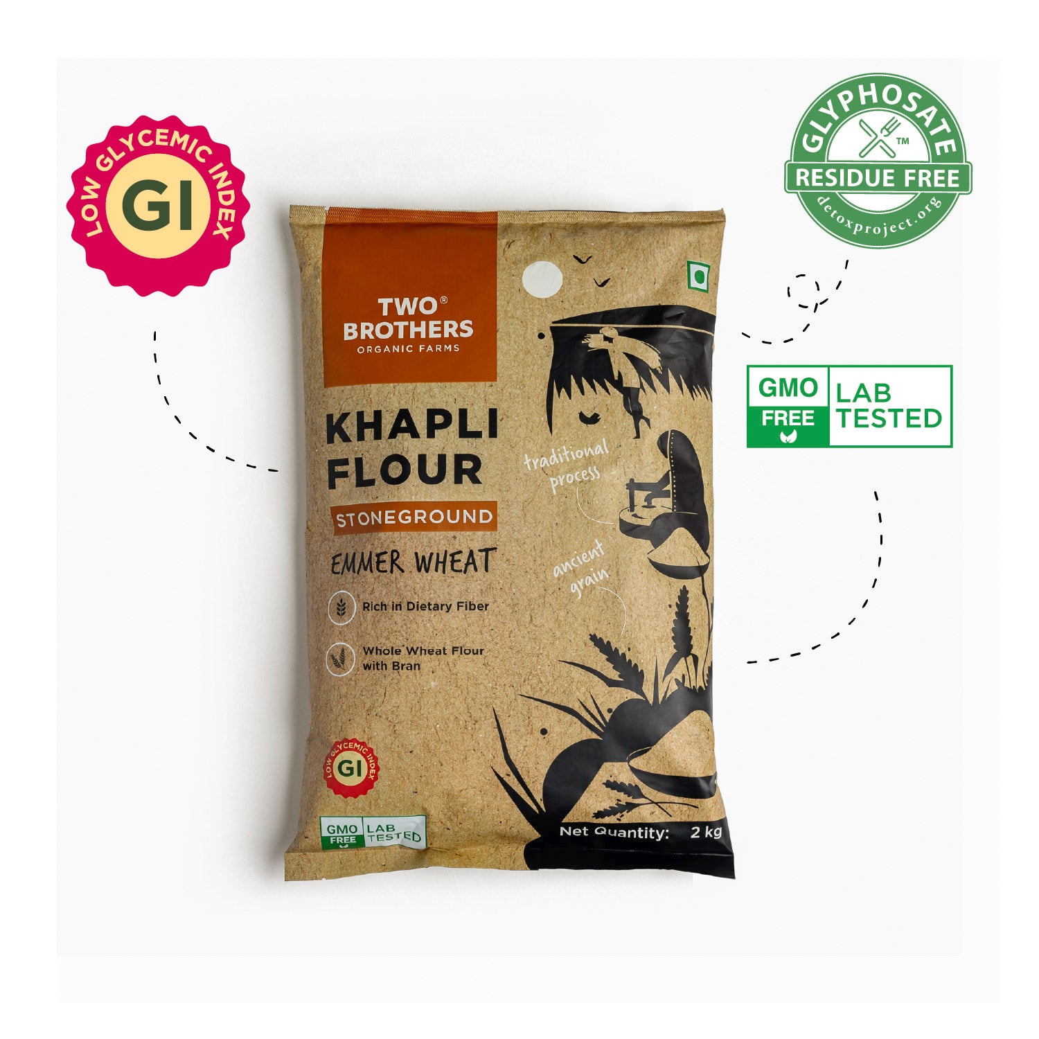 Khapli Wheat Atta (Emmer Wheat Flour) Atta Stone Ground