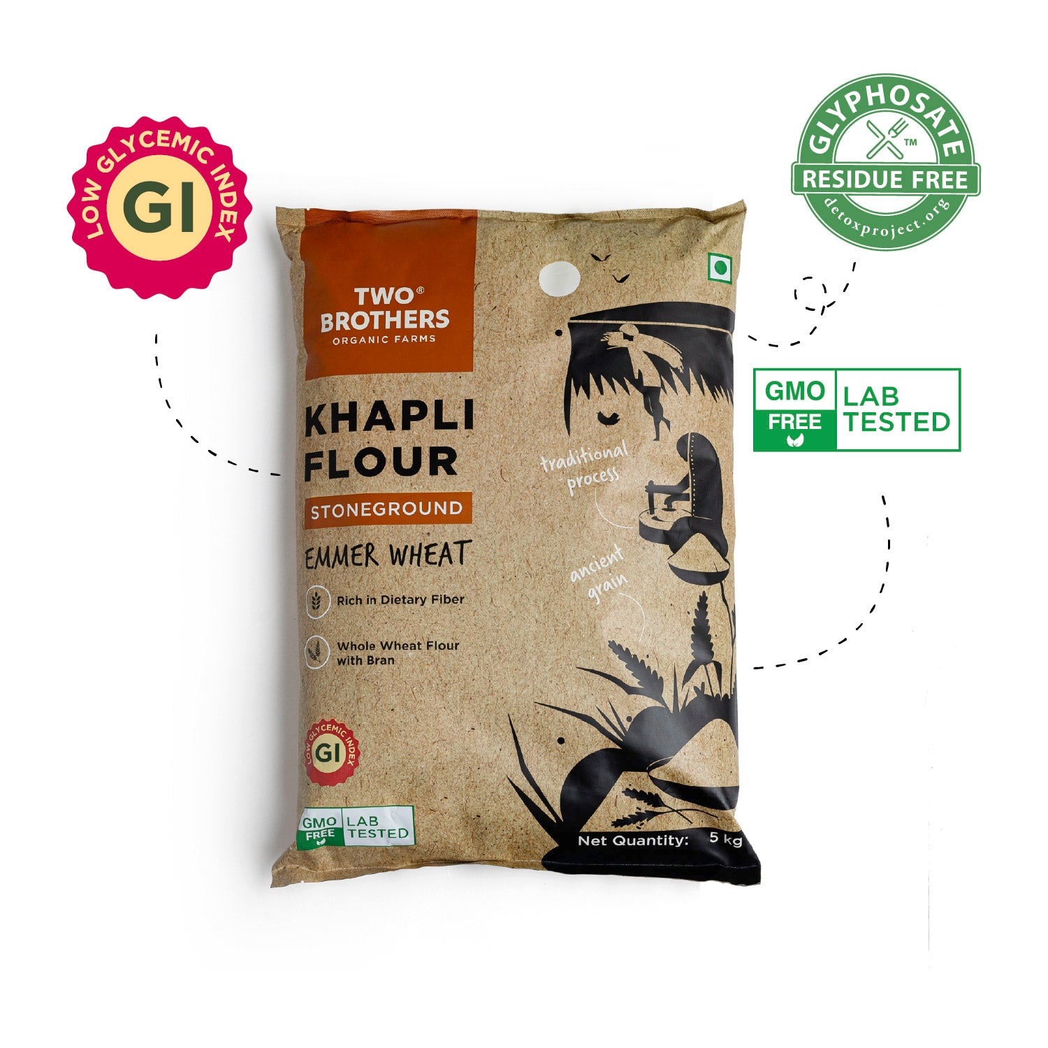 Khapli Wheat Atta (Emmer Wheat Flour) Atta Stone Ground