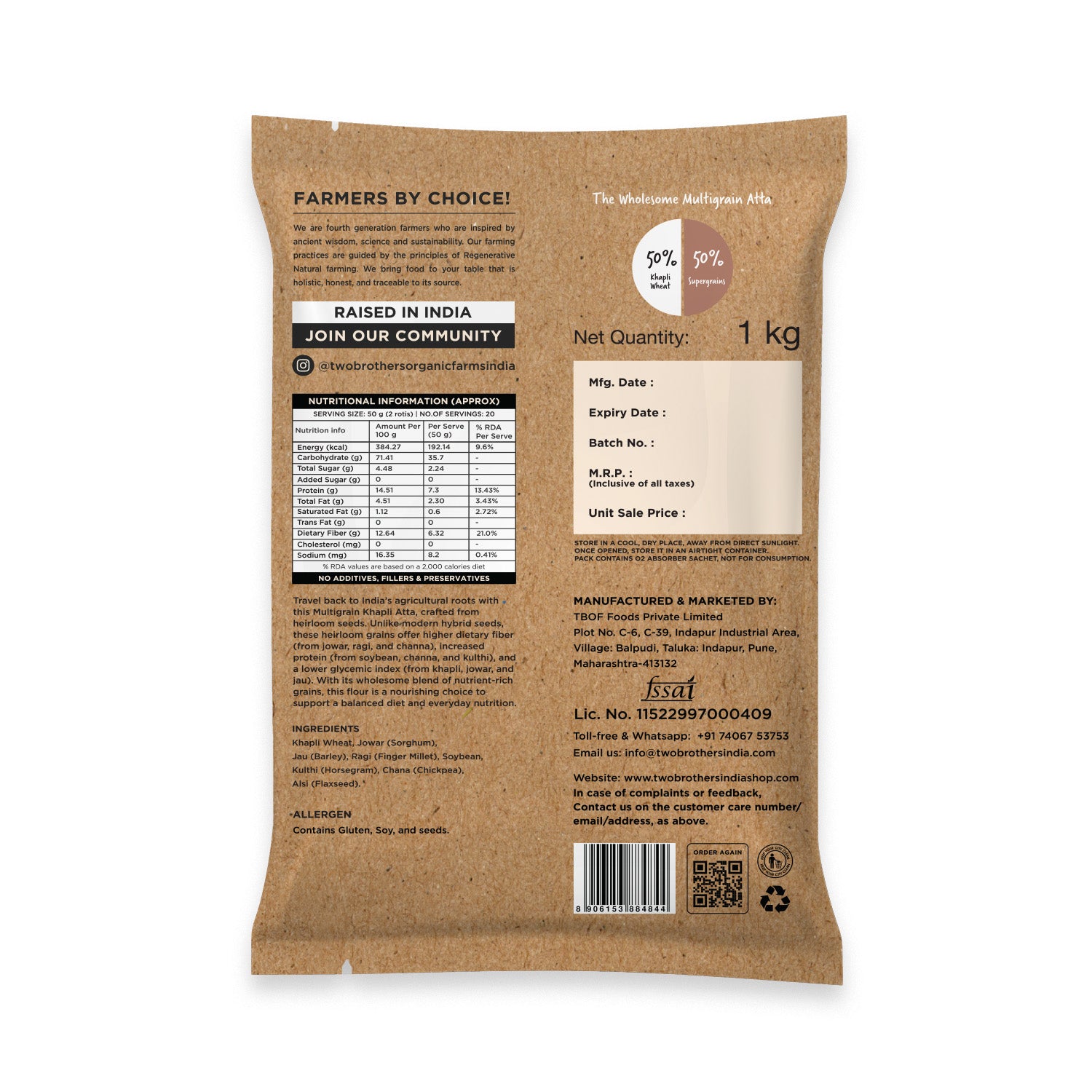 Khapli Multigrain Atta - 1kg
