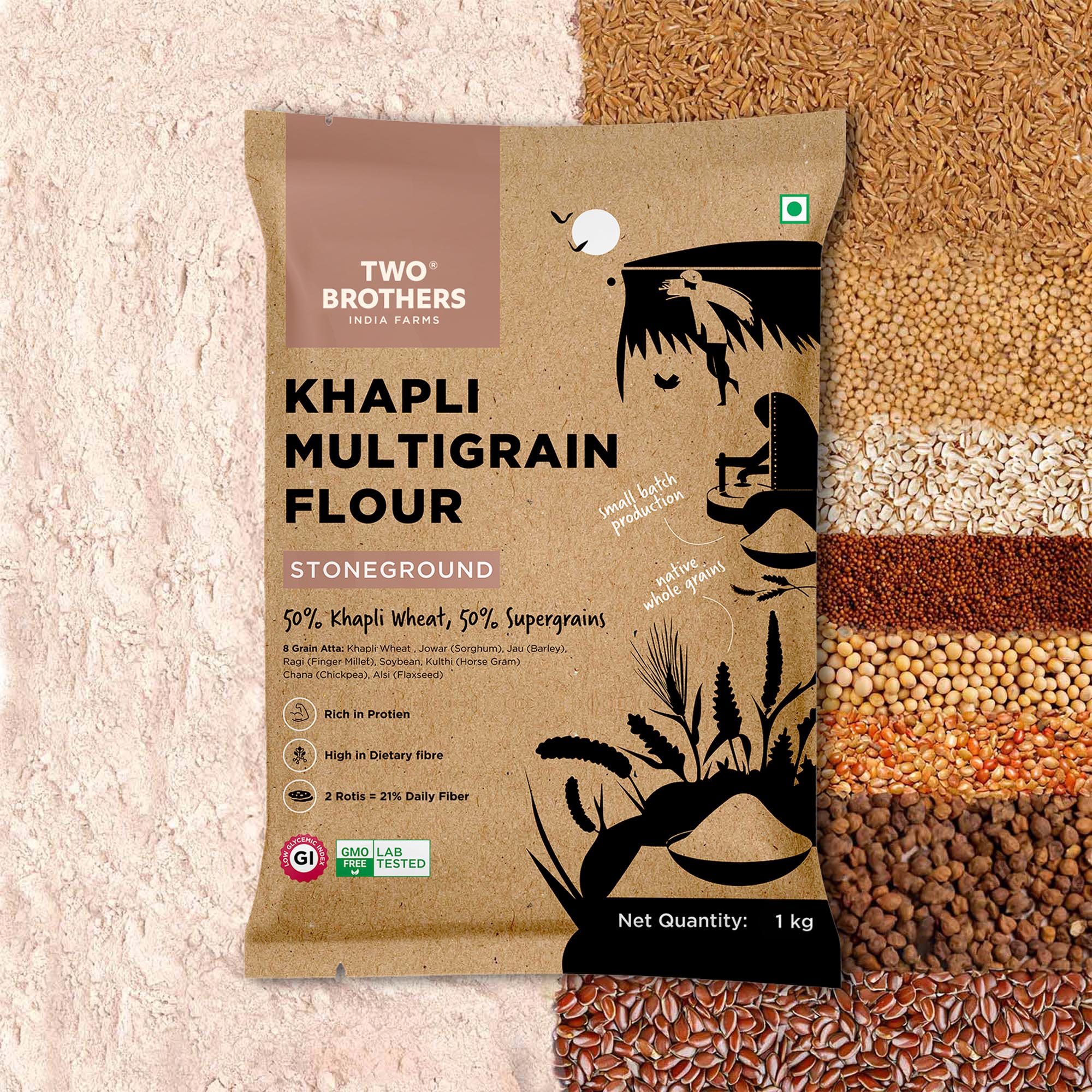 Khapli Multigrain Atta - 1kg