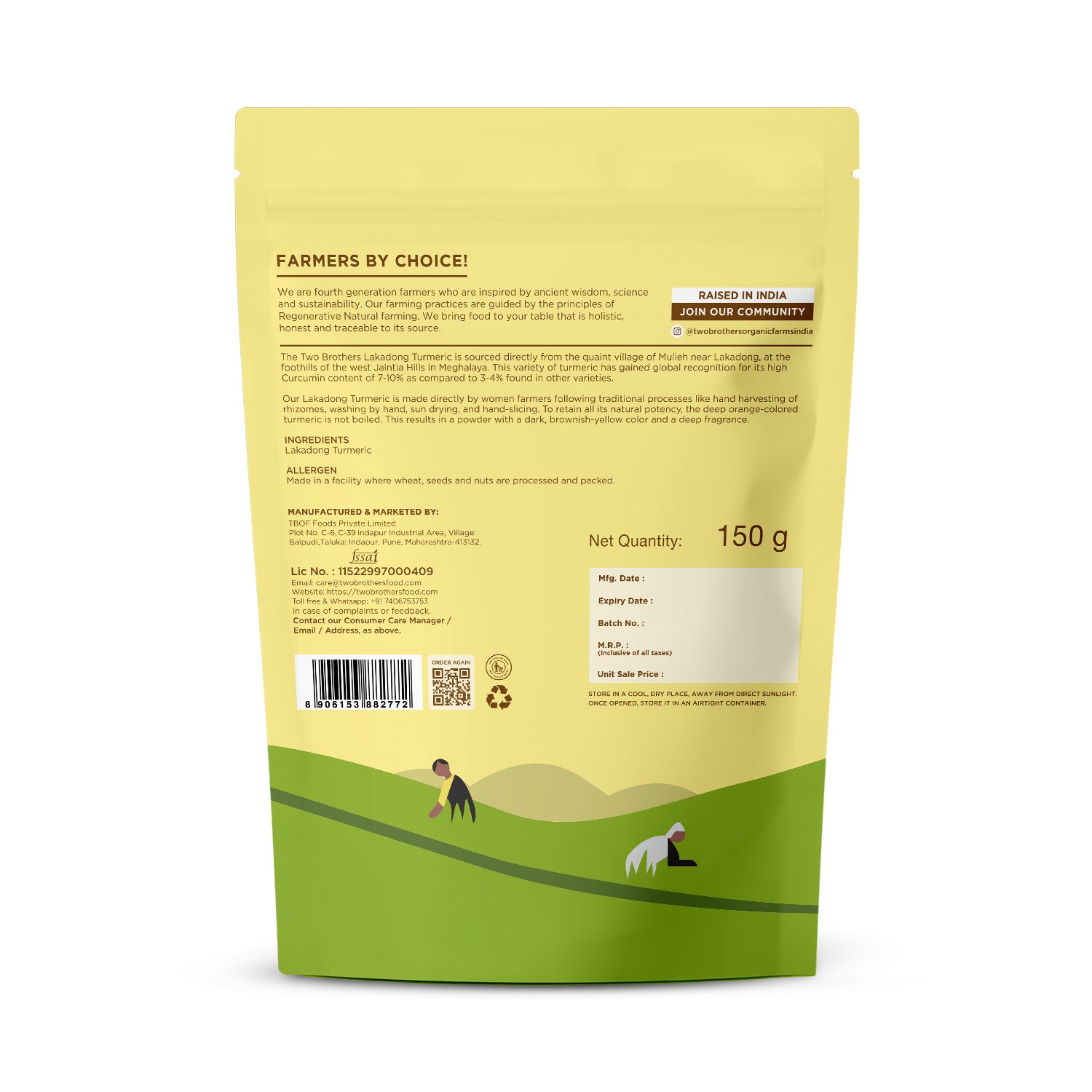 Single Origin Lakadong Turmeric Powder 150g