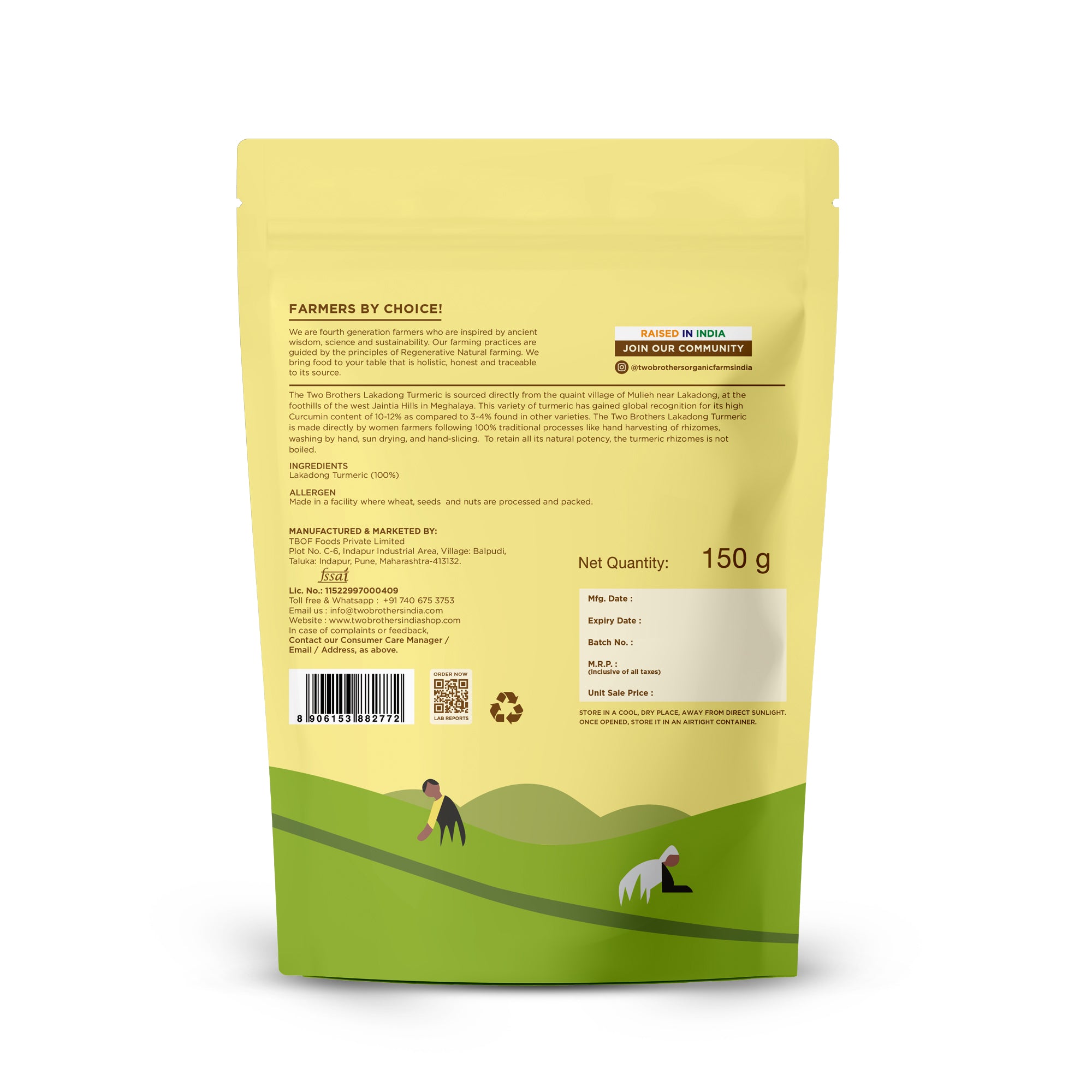 Single Origin Lakadong Turmeric Powder 150g