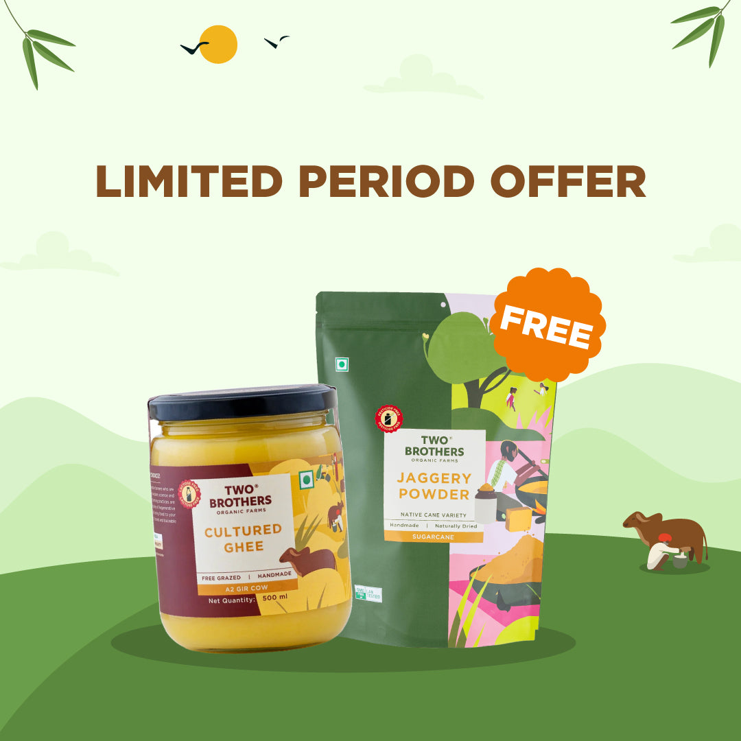 Free Jaggery Powder (500g) with A2 Cultured Ghee (500ml) - The crave & care pack