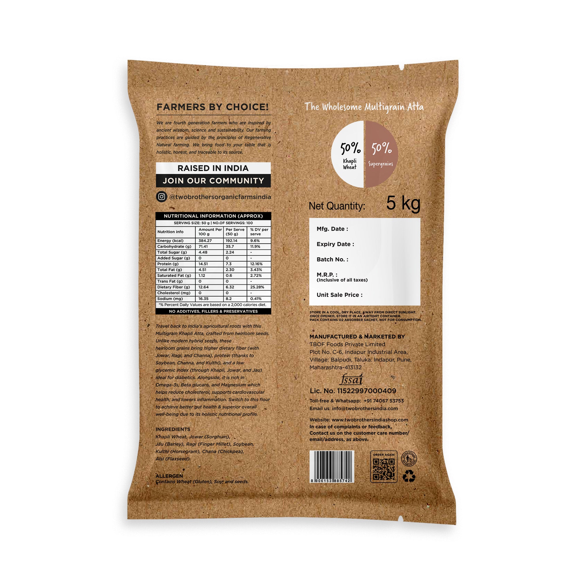 Shop 10 kg Khapli Multigrain Flour Online
