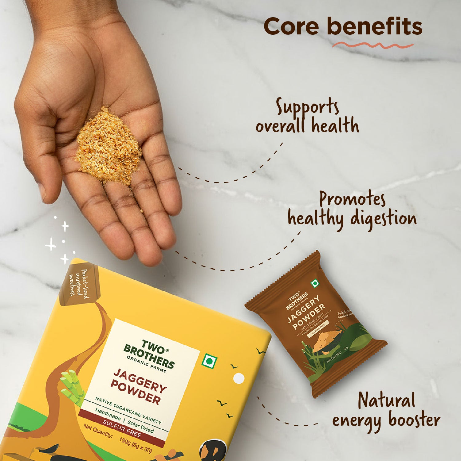 Buy Pure Sugarcane Jaggery Sachet Online Now