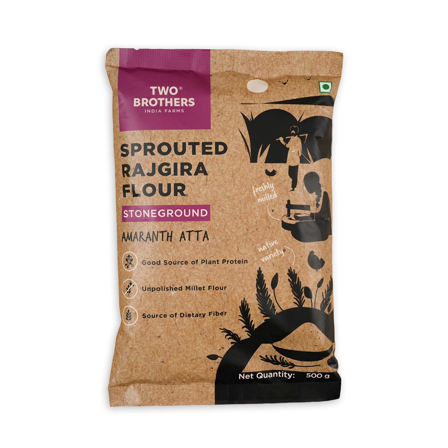 Sprouted Rajgira Atta (Sprouted Amaranth Flour), 500 gms