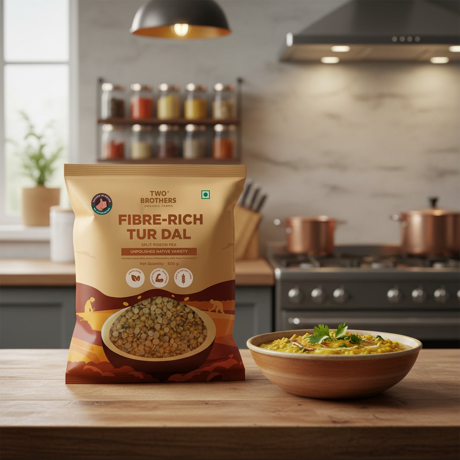 Tur (Pigeon Pea) Dal, Unpolished Desi Variety - 500g