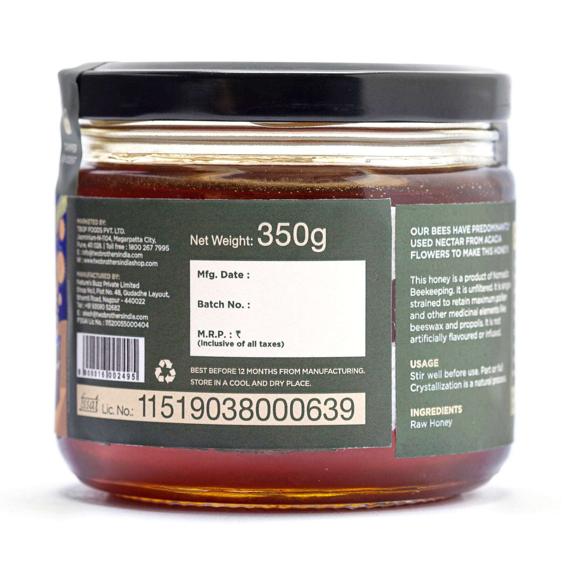 acacia honey, monofloral honey, natural honey, organic honey, 100% natural honey, tbof honey, raw honey