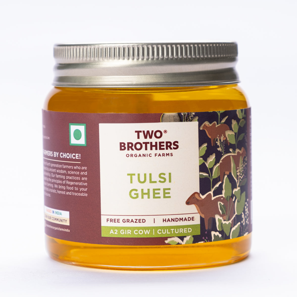 Two Brothers Organic Farms Tulsi Ghee jar
