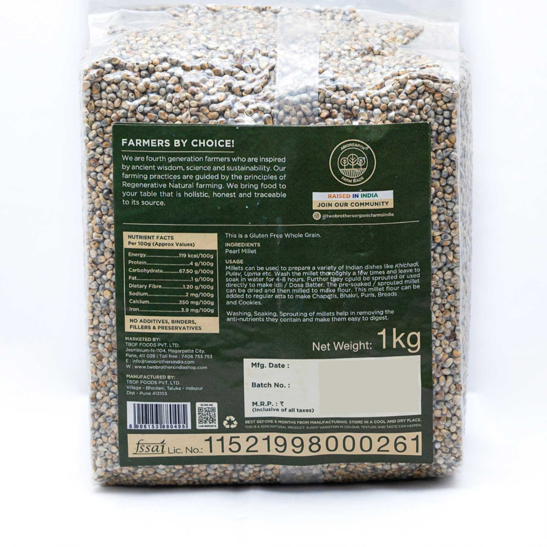 Pearl millets nutritional facts